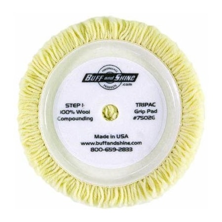 Buff And Shine 7.5" 100% 4PLY TWIST WOOL GRIP PAD BUF7502G